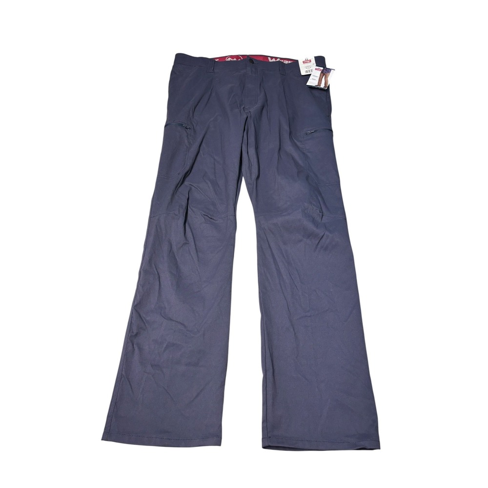 NWT Wrangler Outdoor All Terrain Cargo Pants Mens 38x32 Navy Blue Straight Fit